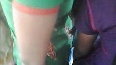 lesibian boob grab in bus 1