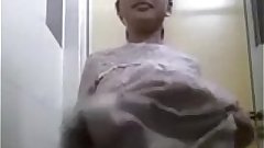 young delhi girl wearing nighty stripping in bathroom for bf like an expert
